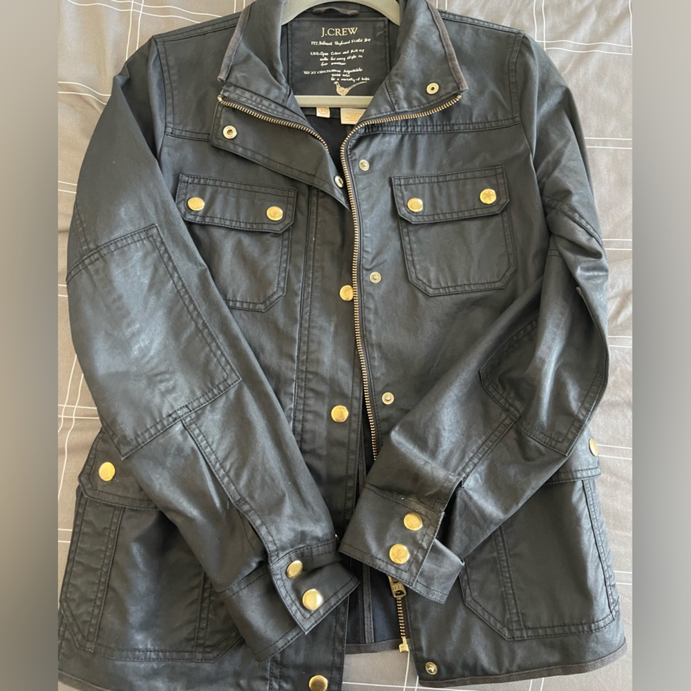 J crew waxed water resistant jacket